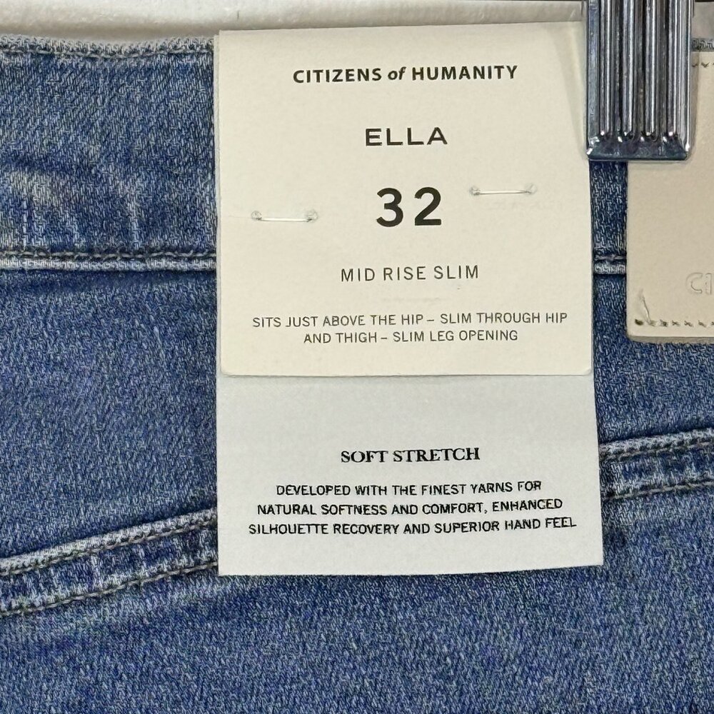 Citizens Of Humanity Ella Womens 32 Blue Denim Mid Rise Slim Leg Stretch Jeans - Picture 3 of 12